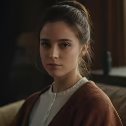an image of a woman sitting on the couch