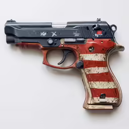 a very nice looking gun sitting on a table