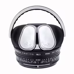 a camera with a pair of glasses on top of it