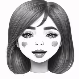 a drawing of a woman with dark hair
