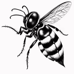 an image of a insect with a big black body