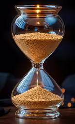 a sand clock sitting on top of a table
