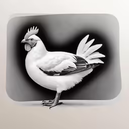 a bird with feathers is shown in a square