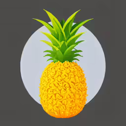 a pineapple with lots of writing on it