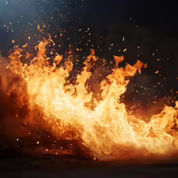 a fire with bright orange and yellow flames