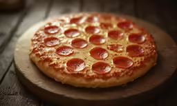 a pizza that is on a wooden board