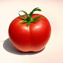 a large tomato sitting on the floor next to some wall