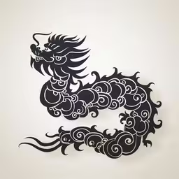 a chinese style dragon on the wall,the paper cut design of a chinese dragon