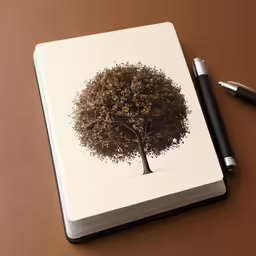 a book with an illustration of a tree on it