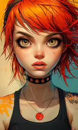 a woman with a necklace and piercings
