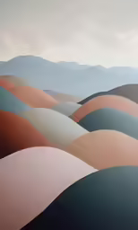 an artistic painting with very different shades of pink