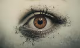 a person with brown eye looking at something