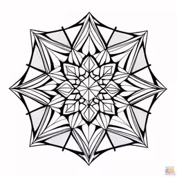 an abstract design made from different lines,black and white photo of an abstract design,a black and white image of a flower in lines,a black and white drawing of a snowflake,a black and white drawing of a flower