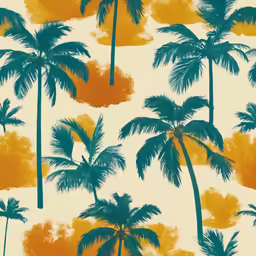 a palm tree print is shown on the side of a wall