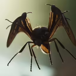 two large bug like objects with very long legs