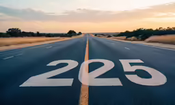 a white painted line on a road with the numbers twenty twenty and twenty twenty in it
