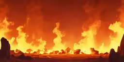 a fire is lit from the inside and inside