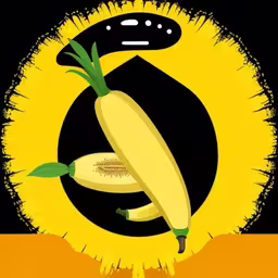 two bananas with faces on them on an orange background