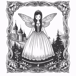 a fairy is standing in the middle of a frame