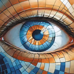 an art piece that depicts a human eye