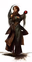 a character dressed in medieval clothing, holding a red apple