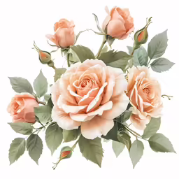 an image of three roses on the vine