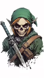 the green arrow skull with a gun and rifle