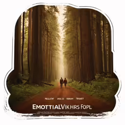 two people standing in the middle of a dirt road in the middle of some trees