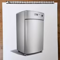 this is a photo of a silver refrigerator