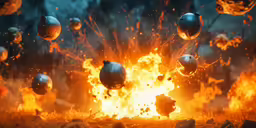 an image of a bunch of balloons on fire