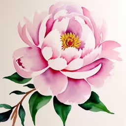 large pink flower painted on a white wall,a watercolor drawing of a large pink flower