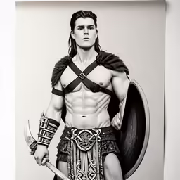 a man in a costume with an axe