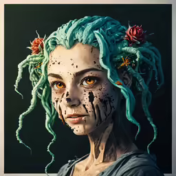 a woman with tattoos and painted body art