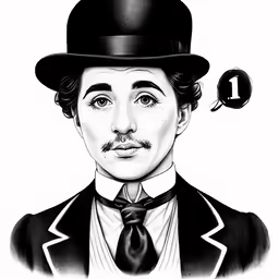 a drawing of a man with a top hat and mustache