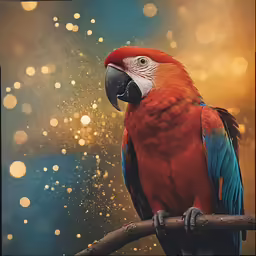 a parrot perched on top of a tree branch
