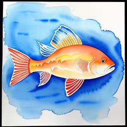 this fish is sitting on the water with it