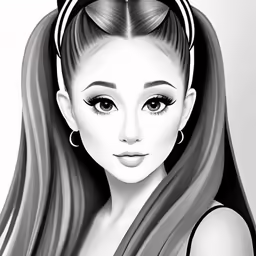 a drawing of a woman with long hair