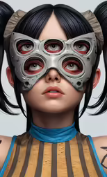 a drawing of a young girl with her hair styled like a demon