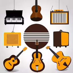 various items that are grouped together on white background