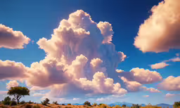 some clouds in the sky on a sunny day,there are many clouds in the sky above this dirt field