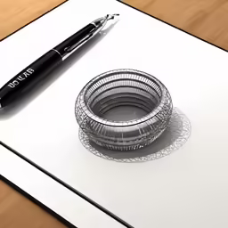 there is a pen on top of a paper