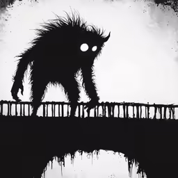 an illustration of a giant monster with long horns
