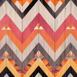wood with abstract color designs and shapes in the wood