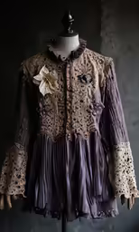 a dress is on display in a room