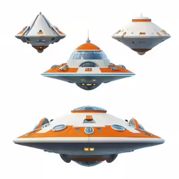 some of the space ships are in multiple angles