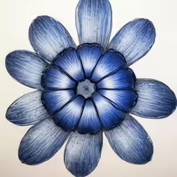 an artistically designed blue flower on a white background