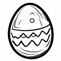 a black and white image of an easter egg