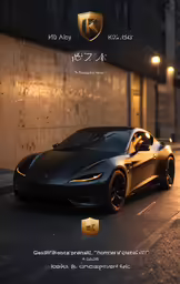 black sports car on street next to building