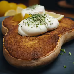 some food that is on a plate and with lemon
