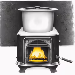 a black and white picture of a stove
